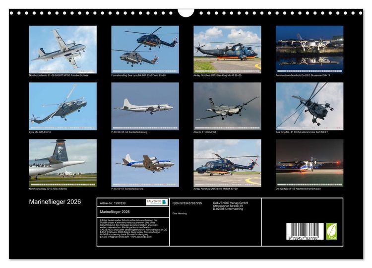 Produktbild: Marineflieger 2026 (Wandkalender 2026 DIN A3 quer), CALVENDO Monatskalender
