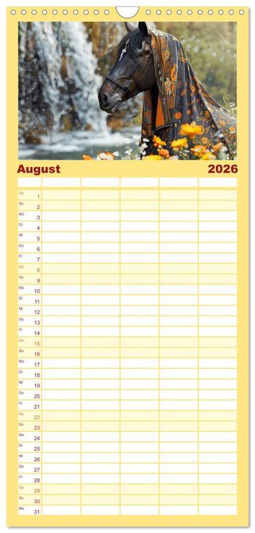Produktbild: Familienplaner 2026 - Pferde-Fashion. Modische Highlights auf Hufen mit 5 Spalten (Wandkalender, 21 x 45 cm) CALVENDO