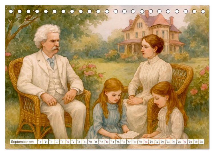 Produktbild: Mark Twain (Tischkalender 2026 DIN A5 quer), CALVENDO Monatskalender