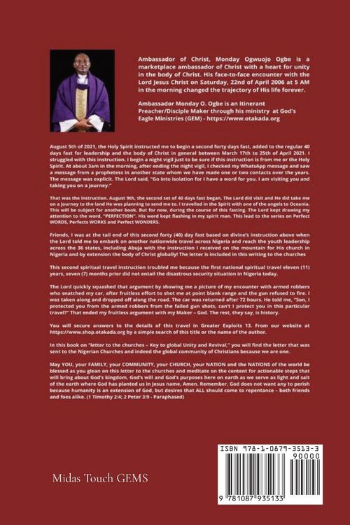 Produktbild: Letter to the Churches Key to Global Unity and Revival in Christendom Unfolded