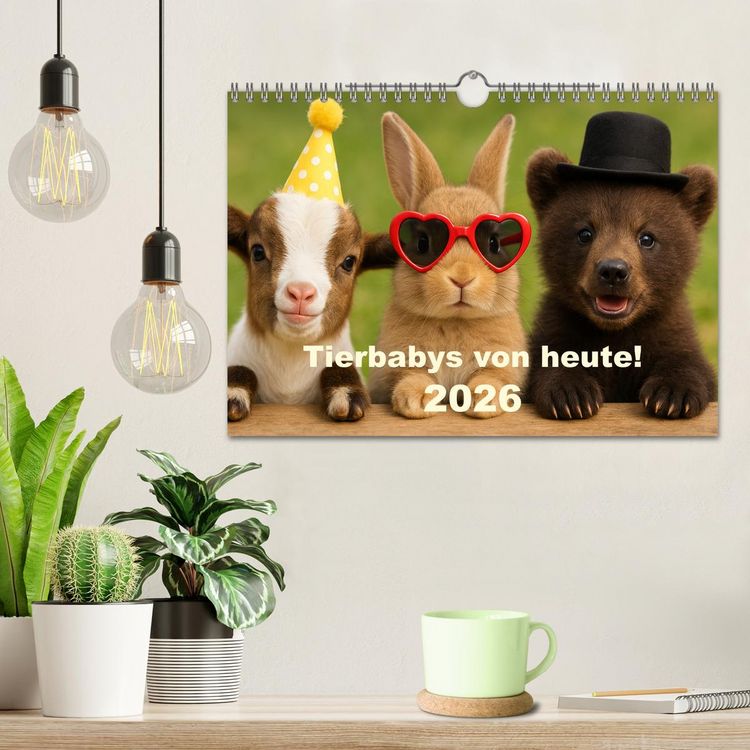 Produktbild: Tierbaby von heute! (Wandkalender 2026 DIN A4 quer), CALVENDO Monatskalender