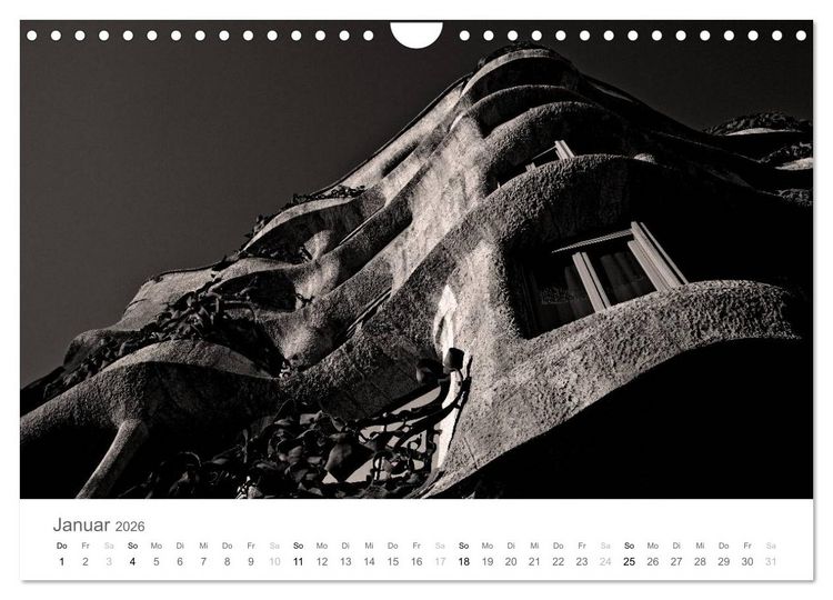 Produktbild: BARCELONA [black/white] (Wandkalender 2026 DIN A4 quer), CALVENDO Monatskalender