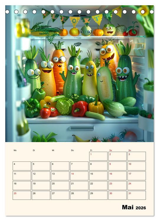 Produktbild: Nachts im K&uuml;hlschrank (Tischkalender 2026 DIN A5 hoch), CALVENDO Monatskalender