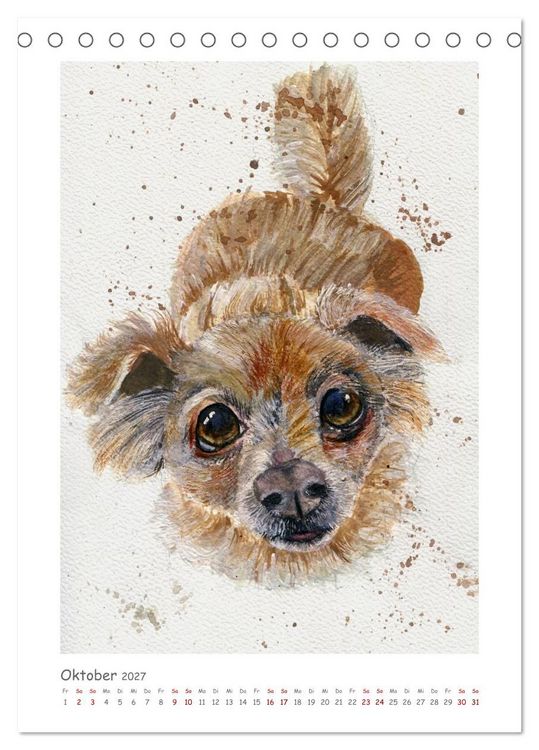 Produktbild: Die Sprache der Augen: Die Seele von Hund und Katze in handgemalten Portr&auml;ts (Tischkalender 2027 DIN A5 hoch), CALVENDO Monatskalender