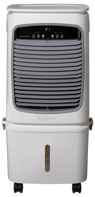 Produktbild: Sygonix Luftk&uuml;hler 80 W (L x B x H) 400 x 300 x 850 mm Wei&szlig; LED-Display, mit Fernbedienung, Oszillierend, Timer