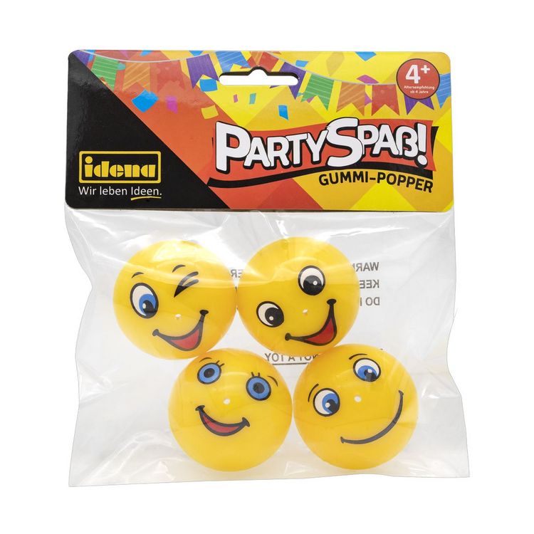 Produktbild: Idena Popper Partyspa&szlig; Funny Face 4 St&uuml;ck