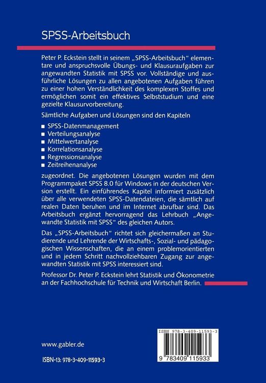 Produktbild: SPSS-Arbeitsbuch