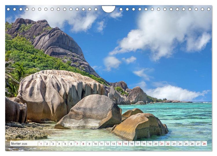 Produktbild: Seychelles - Des &icirc;les de r&ecirc;ve dans l'oc&eacute;an Indien (Calendrier mural 2026 DIN A4 vertical), CALVENDO calendrier mensuel