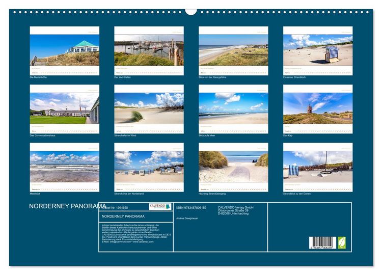 Produktbild: NORDERNEY PANORAMA (Wandkalender 2026 DIN A2 quer), CALVENDO Monatskalender