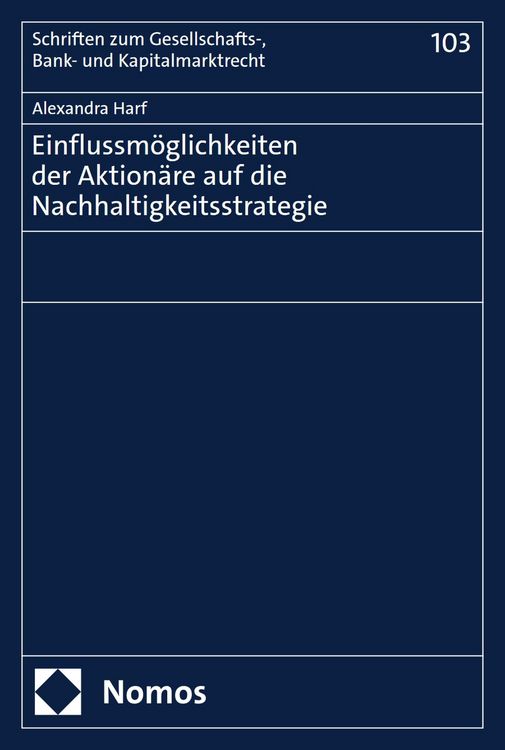 Produktbild: Einflussm&ouml;glichkeiten der Aktion&auml;re auf die Nachhaltigkeitsstrategie