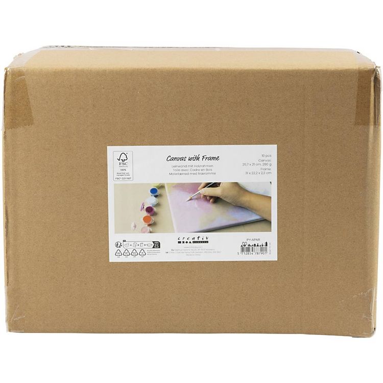 Produktbild: Creativ Company Gespannte Leinwand mit Rahmen, A4, Gr&ouml;&szlig;e 29,7x21 cm, 280 g, Wei&szlig;, 10 Stk