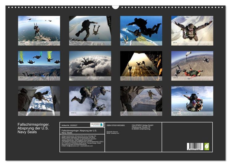 Produktbild: Fallschirmspringer. Absprung der U.S. Navy Seals (Wandkalender 2026 DIN A2 quer), CALVENDO Monatskalender