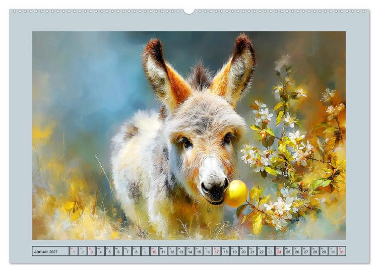 Produktbild: Zwergesel. Kleine Langohren mit gro&szlig;em Charme (hochwertiger Premium Wandkalender 2027 DIN A2 quer), Kunstdruck in Hochglanz