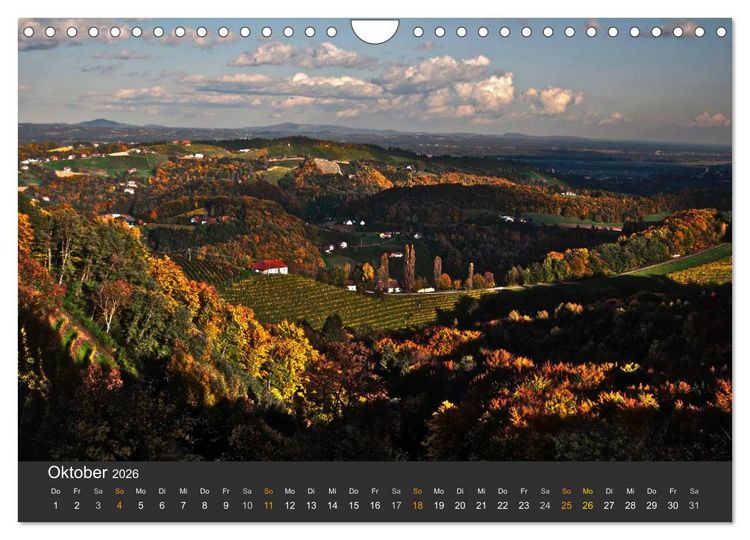Produktbild: Die S&uuml;dsteirischen Weinstrasse (Wandkalender 2026 DIN A4 quer), CALVENDO Monatskalender