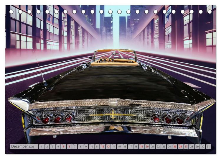 Produktbild: US Classic Cars im Jet-Age (Tischkalender 2026 DIN A5 quer), CALVENDO Monatskalender