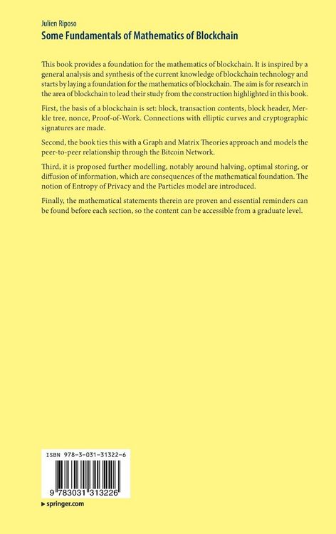 Produktbild: Some Fundamentals of Mathematics of Blockchain