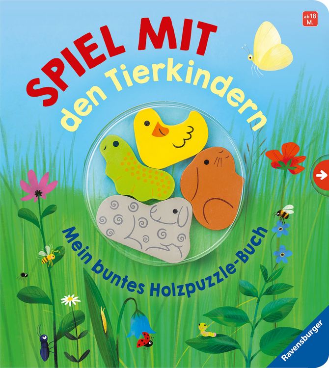 Produktbild: Spiel mit den Tierkindern! Mein buntes Holzpuzzle-Buch