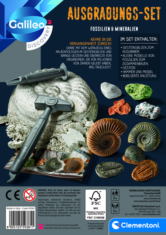 Produktbild: Ausgrabungsset Galileo Fossilien & Mineralien
