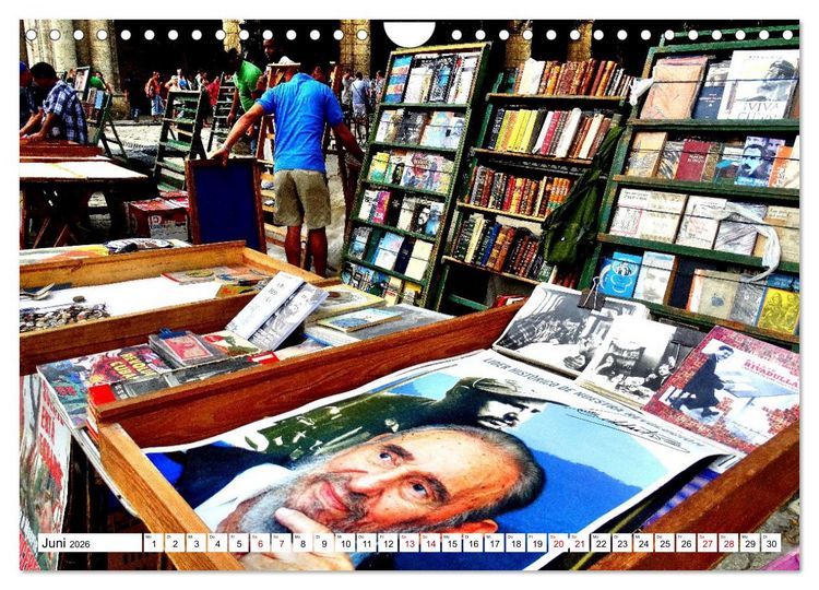 Produktbild: Leseland Kuba - Buchh&auml;ndler in Havanna (Wandkalender 2026 DIN A4 quer), CALVENDO Monatskalender