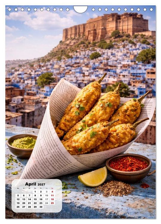 Produktbild: Indien - Eine Schlemmerreise durchs Land der Gew&uuml;rze (Wandkalender 2027 DIN A4 hoch), CALVENDO Monatskalender
