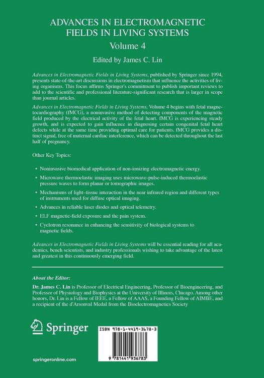 Produktbild: Advances in Electromagnetic Fields in Living Systems