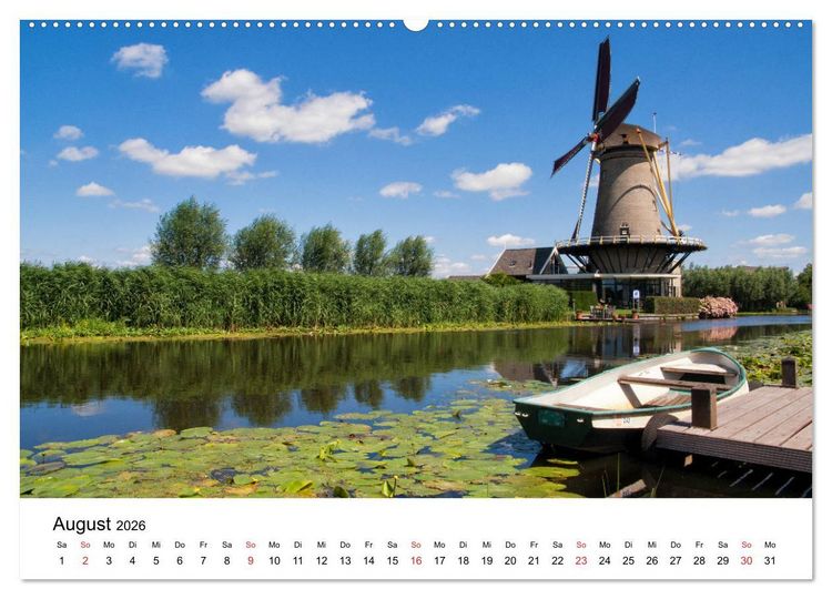 Produktbild: DIE SCH&Ouml;NSTEN WINDM&Uuml;HLEN IN HOLLAND 2026 (hochwertiger Premium Wandkalender 2026 DIN A2 quer), Kunstdruck in Hochglanz