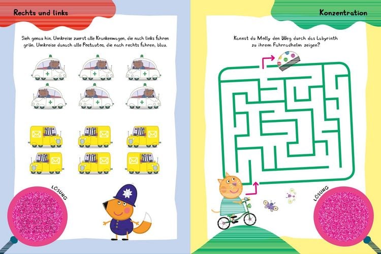 Produktbild: Peppa Pig Mein Lernspielbuch mit L&ouml;selupe. Mit wutzig viel Spa&szlig; durch die Vorschulzeit