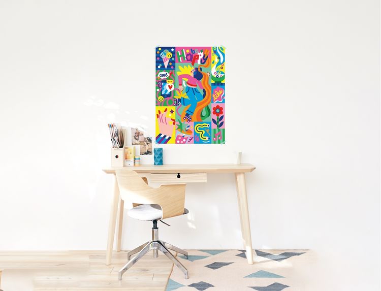 Produktbild: Mosaikposter Be Happy