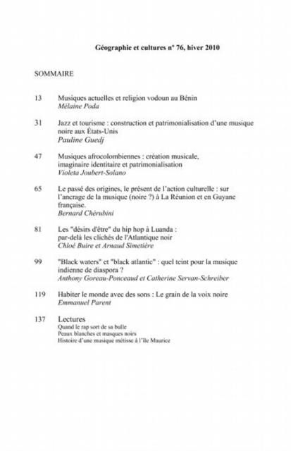 Produktbild: Geographie des musiques noires