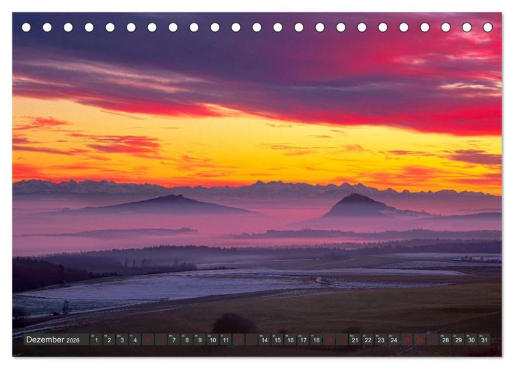 Produktbild: Alpen-Fernsichten von der S&uuml;dwestalb und Oberen Donau (Tischkalender 2026 DIN A5 quer), CALVENDO Monatskalender