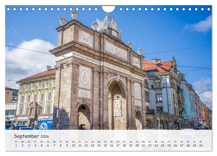 Produktbild: Innsbruck - Die sch&ouml;ne Hauptstadt Tirols (Wandkalender 2026 DIN A4 quer), CALVENDO Monatskalender