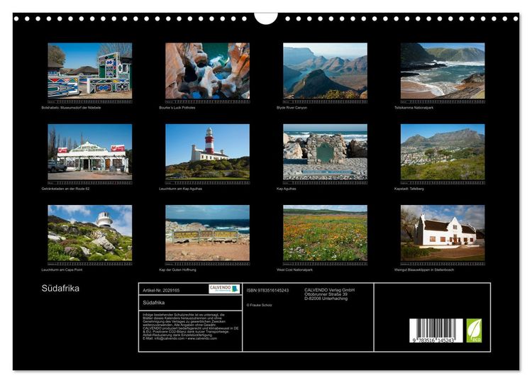 Produktbild: S&uuml;dafrika (Wandkalender 2026 DIN A3 quer), CALVENDO Monatskalender