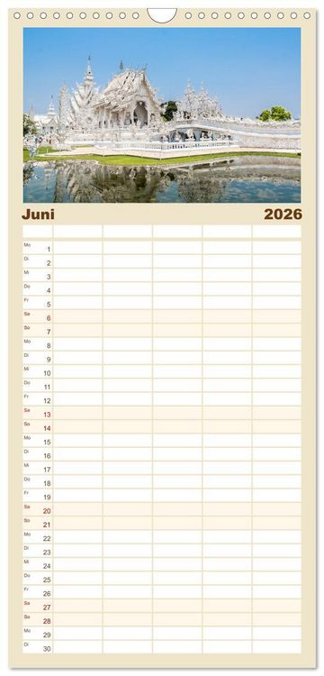 Produktbild: Familienplaner 2026 - Sehnsuchtsland Thailand mit 5 Spalten (Wandkalender, 21 x 45 cm) CALVENDO