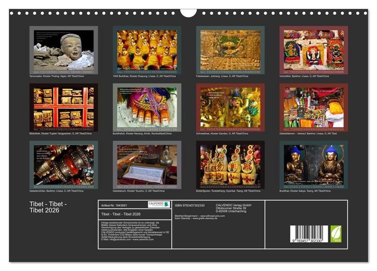 Produktbild: Tibet - Tibet - Tibet 2026 (Wandkalender 2026 DIN A3 quer), CALVENDO Monatskalender