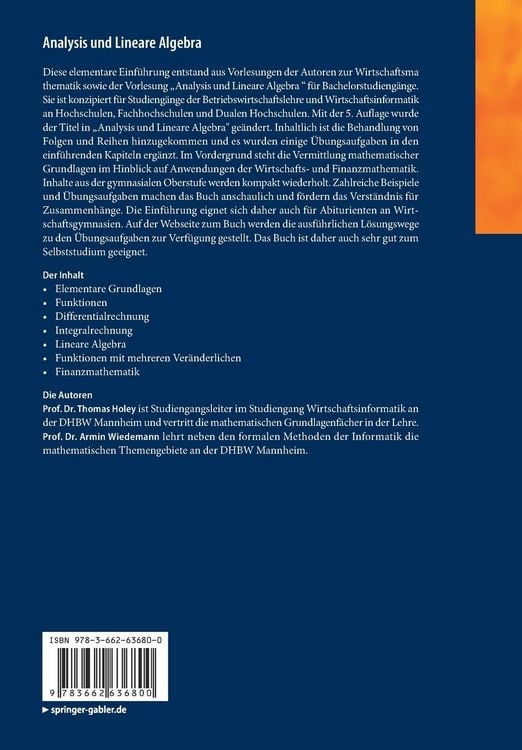 Produktbild: Analysis und Lineare Algebra