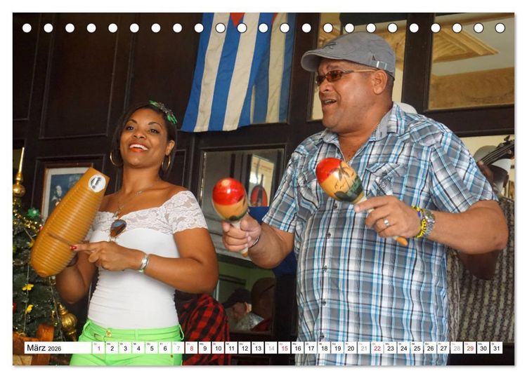 Produktbild: M&uacute;sica Cubana - Karibische Kl&auml;nge aus Kuba (Tischkalender 2026 DIN A5 quer), CALVENDO Monatskalender