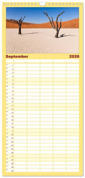 Produktbild: Familienplaner 2026 - Wildes Namibia mit 5 Spalten (Wandkalender, 21 x 45 cm) CALVENDO