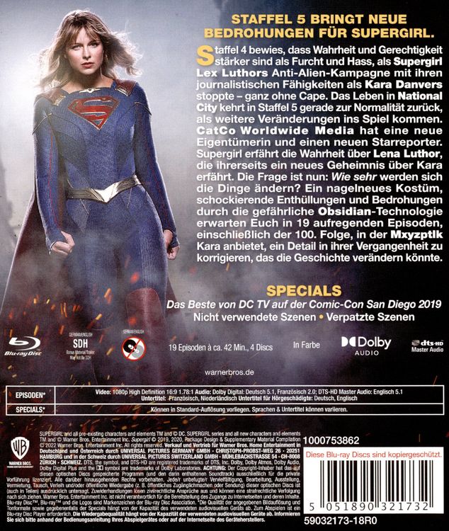 Produktbild: Supergirl - Die komplette 5. Staffel [4 BRs]