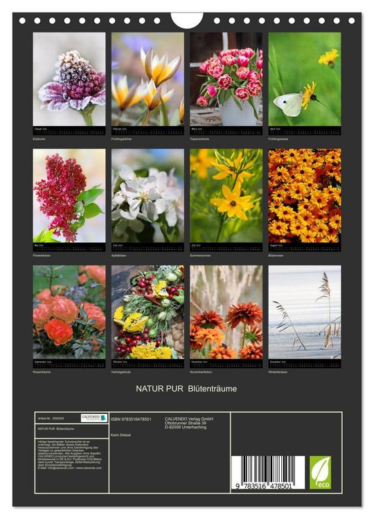 Produktbild: NATUR PUR Bl&uuml;tentr&auml;ume (Wandkalender 2026 DIN A4 hoch), CALVENDO Monatskalender