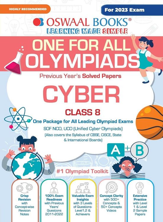 Produktbild: Oswaal One For All Olympiad Previous Years' Solved Papers, Class-8 Cyber Book (For 2023 Exam)