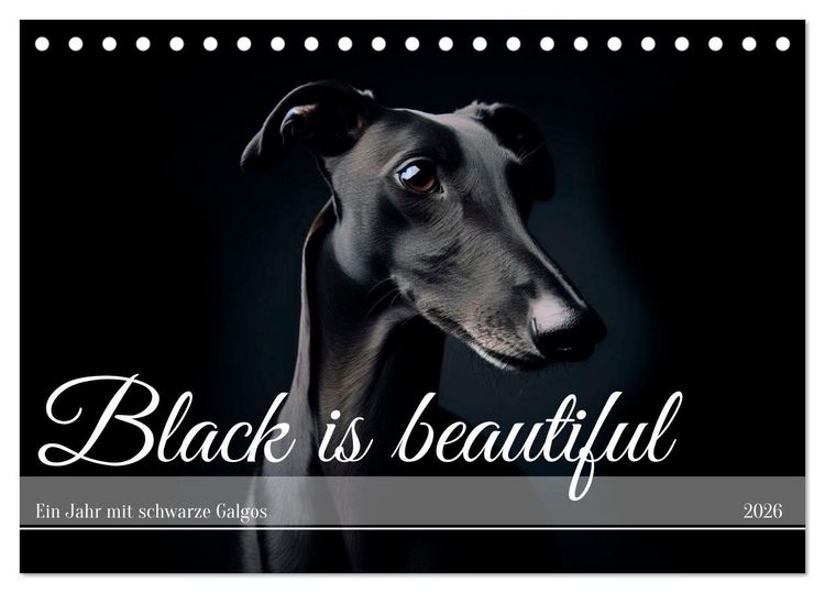 Produktbild: Black is beautiful (Tischkalender 2026 DIN A5 quer), CALVENDO Monatskalender
