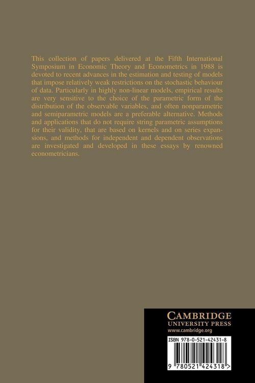 Produktbild: Nonparametric and Semiparametric Methods in Econometrics and Statistics