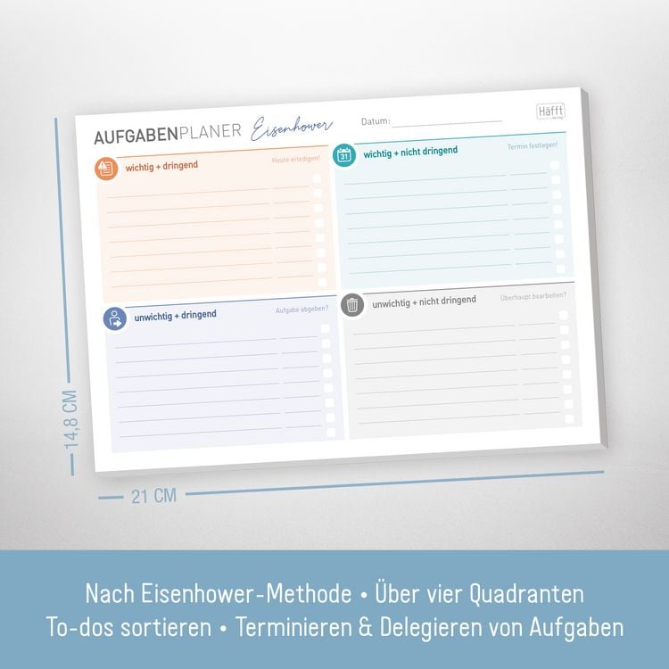 Produktbild: Block A5 quer Aufgabenplaner Management by Eisenhower