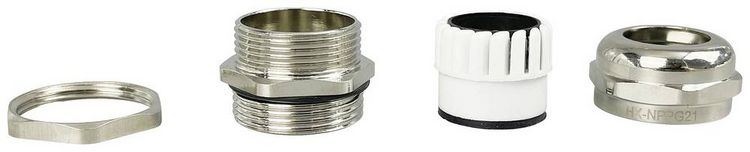 Produktbild: TRU COMPONENTS TC-10302888 Kabelverschraubung PG21 Messing (vernickelt) Metall 1St.