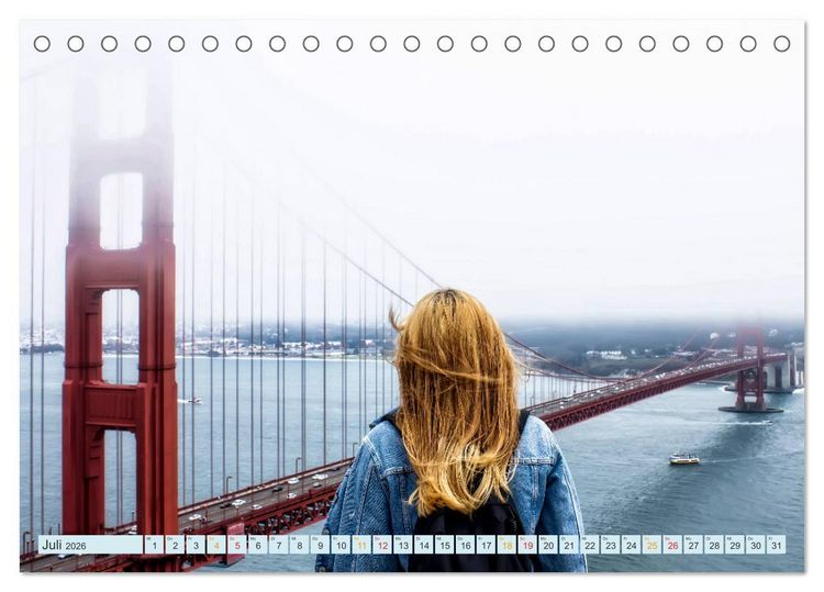 Produktbild: Golden Gate Bridge - Synonym f&uuml;r San Francisco (Tischkalender 2026 DIN A5 quer), CALVENDO Monatskalender