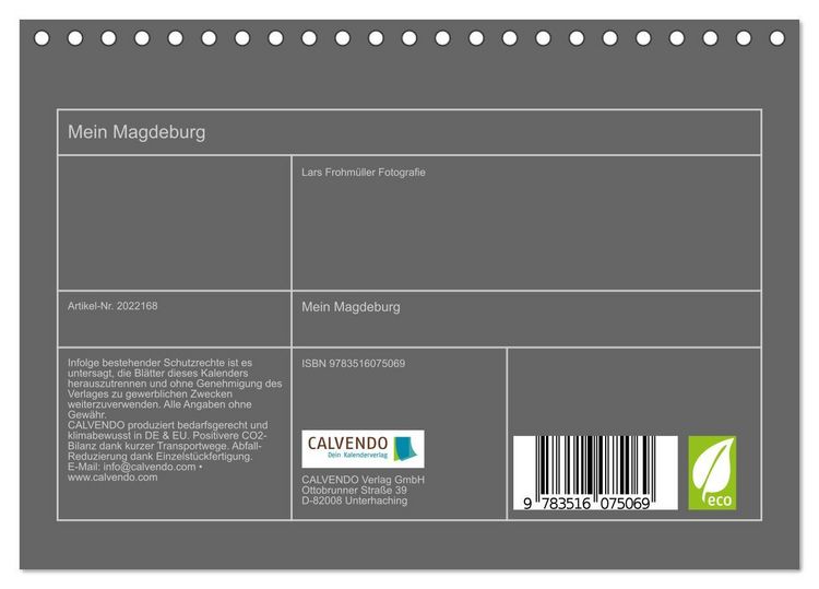 Produktbild: Mein Magdeburg (Tischkalender 2026 DIN A5 quer), CALVENDO Monatskalender