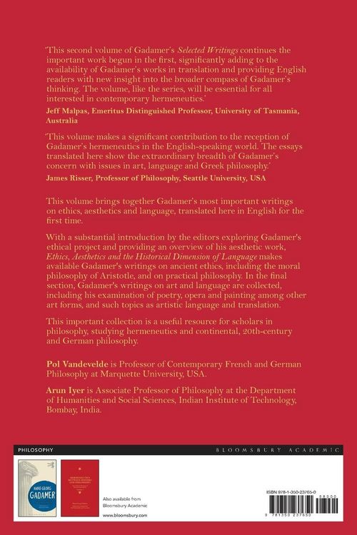 Produktbild: Ethics, Aesthetics and the Historical Dimension of Language