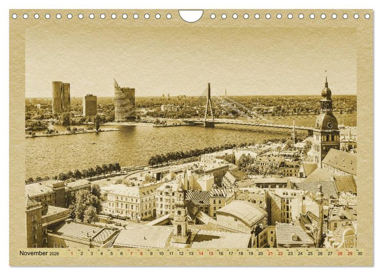 Produktbild: Riga &ndash; Ein Kalender im Zeitungsstil (Wandkalender 2026 DIN A4 quer), CALVENDO Monatskalender