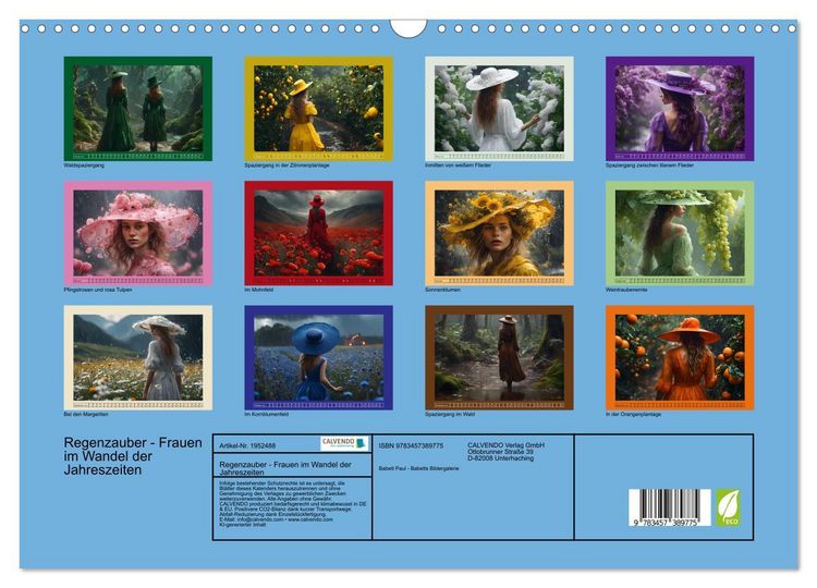 Produktbild: Regenzauber - Frauen im Wandel der Jahreszeiten (Wandkalender 2026 DIN A3 quer), CALVENDO Monatskalender