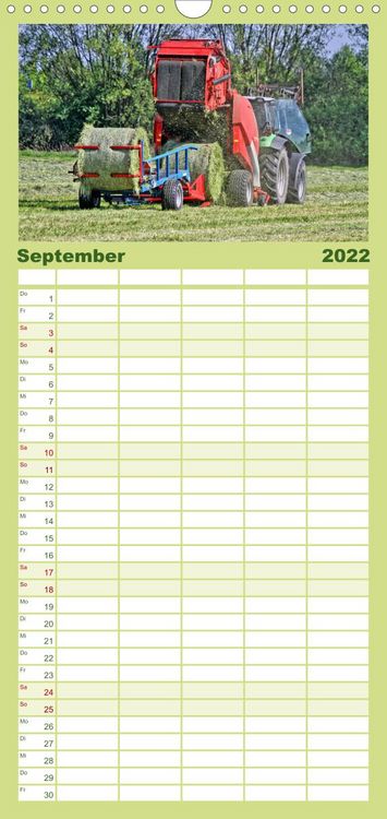 Produktbild: Familienplaner Landmaschinen zum Anfassen nah (Wandkalender 2022 , 21 cm x 45 cm, hoch)